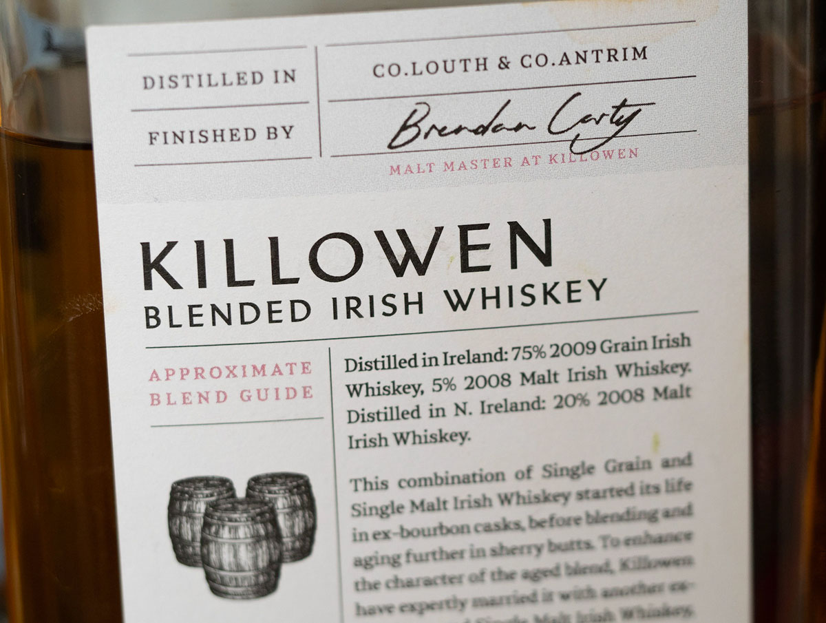 Killowen 10-year-old blend, peated Islay cask finish
